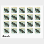 Koi (karper) - Japanse visafdruk van Hiroshige Vierkante Sticker (Vel)