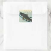 Koi (karper) - Japanse visafdruk van Hiroshige Vierkante Sticker (Tas)