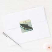 Koi (karper) - Japanse visafdruk van Hiroshige Vierkante Sticker (Envelop)