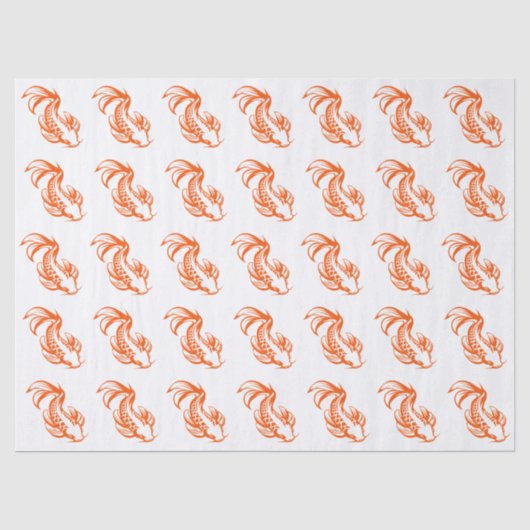 Koi Karper Karp #2 Doe-het-zelf Kleuren Oranje Tissuepapier (Voorkant)