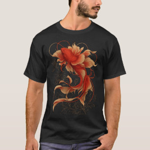 Koi Karper liefhebbers — Vloeiende Rode & Beige T-shirt