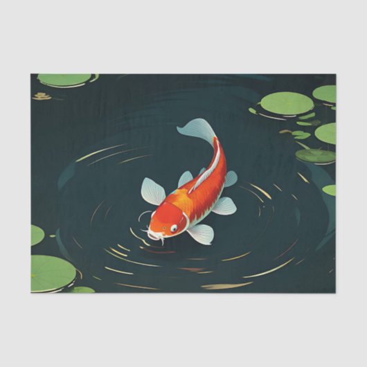 Koi Karper Lotusvijver Sereniteit Tissuepapier (Voorkant)