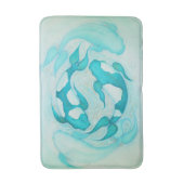 Koi Karper Schilderij Aqua Blauw Kleur Badmat (Voorkant Verticaal)