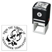 Koi Karper Vis Bibliotheek Boeknaam Zelfinktende Stempel (In situ)