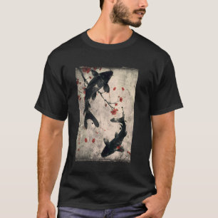 Koi Karper Vis Japan kunst kersen Nishikigoi Grafi T-shirt