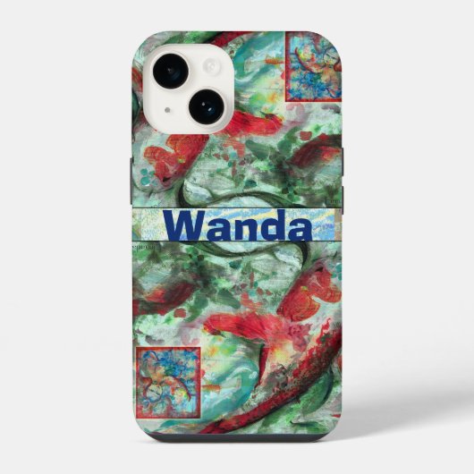 Koi Karper Vissen Schilderij iPhone Hoesje (Achterkant)