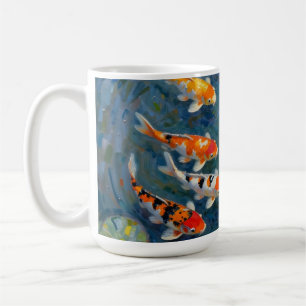 Koi Karper Waterlelies Impressionistische Vijver Koffiemok