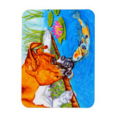 Koi Kiss Boxer Dog Illustratie Magneet (Verticaal)