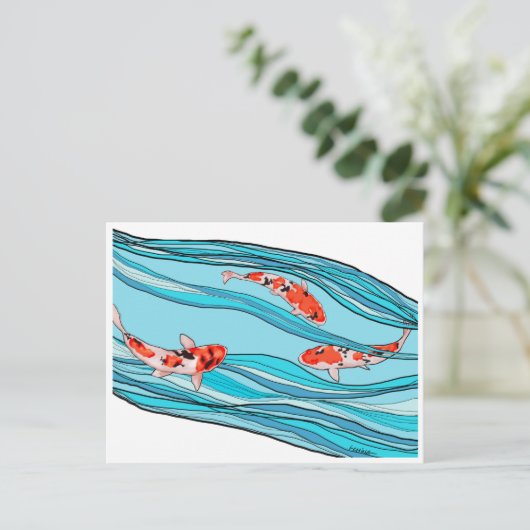 KOI KOI KOI BRIEFKAART (Staand voorkant)