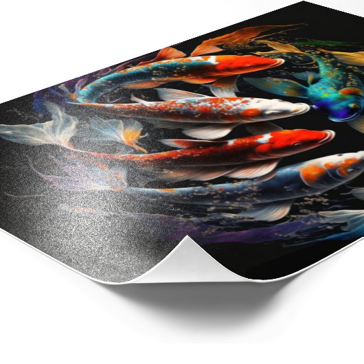 Koi, Koi Vis, Kunstdruk, Poster (Hoek)