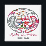 Koi Liefde Dubbel Geluk Oosterse bruiloft Magneet<br><div class="desc">Dit ontwerp is voorzien van twee mooie koi vissen,  in verschillende kleuren wat yin-yang concept impliceert,  gelukkig met het Chinese karakter / symbool voor dubbel geluk. Volledig . Pas het aan het verlangen van je hart aan.</div>