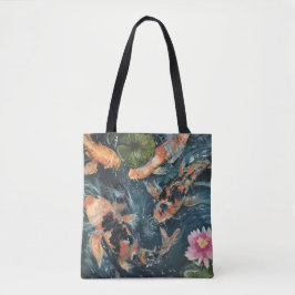 Koi Lotus Art over Print Tas
