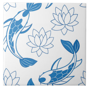 Koi Lotus droomt van keramische Tegel Tegeltje