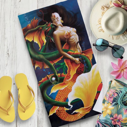 Koi Meermin en Draak Strandlaken