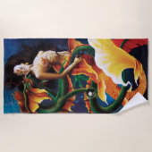 Koi Meermin en Draak Strandlaken (Voorkant)