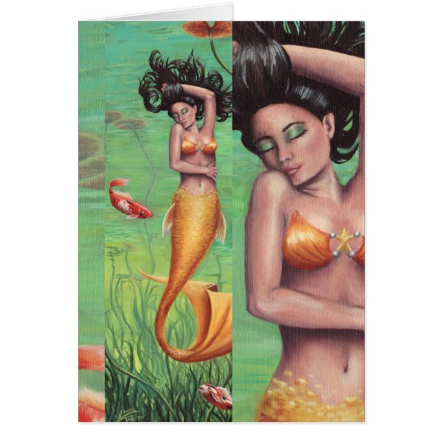Koi Mermaid Briefkaart (Voorkant)