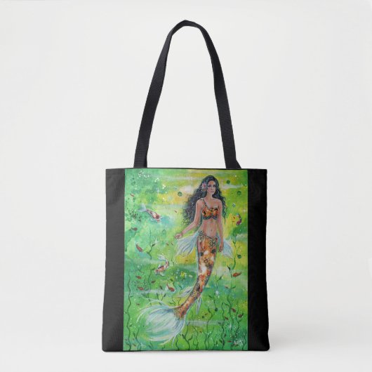 Koi mermaid Lily door Renee Lavoie Tote Bag (Voorkant)