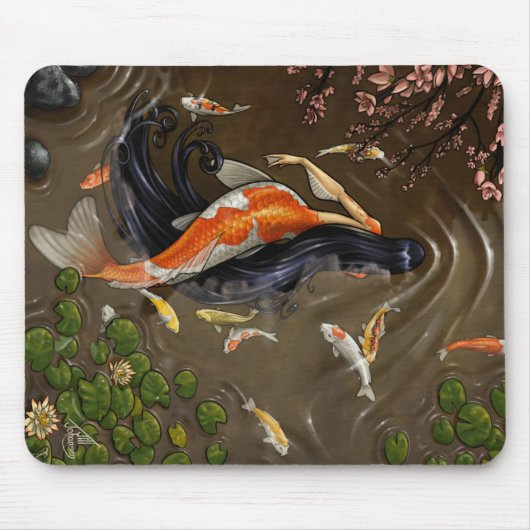Koi Mermaid Mousepad Muismat (Voorkant)