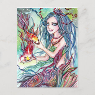 Koi Mermaid Princess Briefkaart