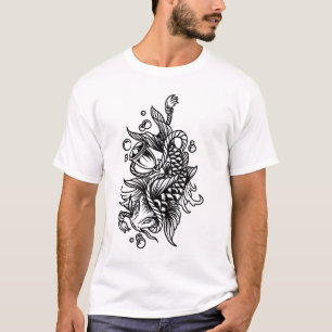Koi met gordels en touwvormig tattoo t-shirt