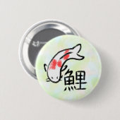 Koi met Kanji Ronde Button 5,7 Cm (Voorkant /achterkant)