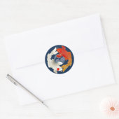 Koi met Mon japans stijldecal Ronde Sticker (Envelop)