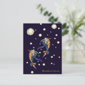 Koi met Pearl Planets Fantasy Wedding Briefkaart (Staand voorkant)