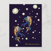 Koi met Pearl Planets Fantasy Wedding Briefkaart (Voorkant)