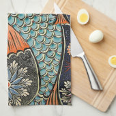 Koi Mosaic Theedoek (Quarter Fold)