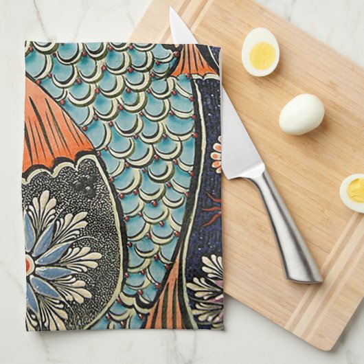 Koi Mosaic Theedoek (Quarter Fold)