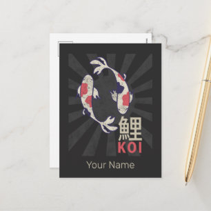 Koi  Nishikigoi Japans Karper voor Aquarist Feestdagenkaart