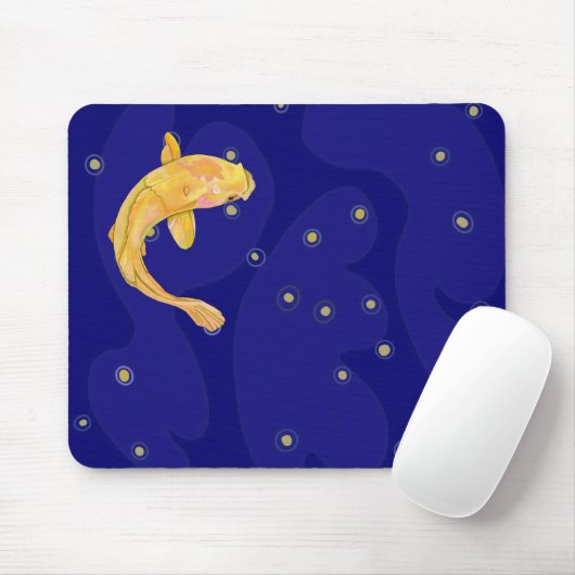 Koi op donkerblauw muismat (Met muis)