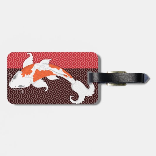  Koi op rood en bruin - Aangepast Bagagelabel (Achterkant horizontaal)