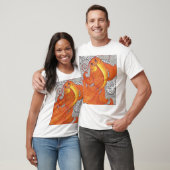 Koi op zwart en wit t-shirt (Unisex)