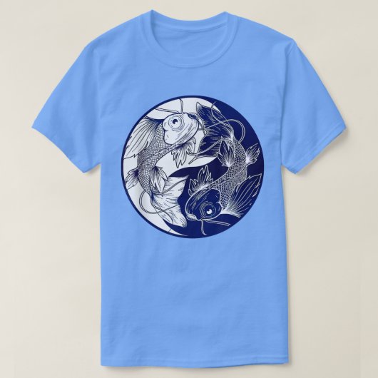 Koi Opposite Yin Yang Asian Carp Flower Japanese K T-shirt (Design voorkant)