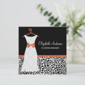 Koi Oranje Gewn Leopard PrintBridal Shower Kaart (Staand voorkant)