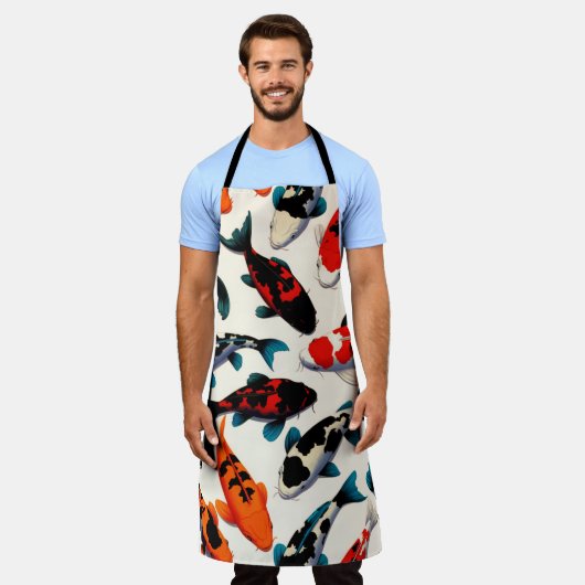 Koi Pattern All-Over Print Keuken Schort (Gedragen)