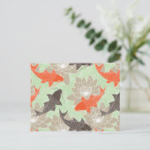Koi Pattern Briefkaart (Staand voorkant)