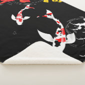 Koi Pond - black - Japanese Design Blanket Sherpa Deken (3/4)