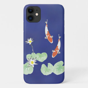 Koi Pond - Blue Background iPhone Case