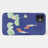 Koi Pond - Blue Background iPhone Case (Achterkant (horizontaal))