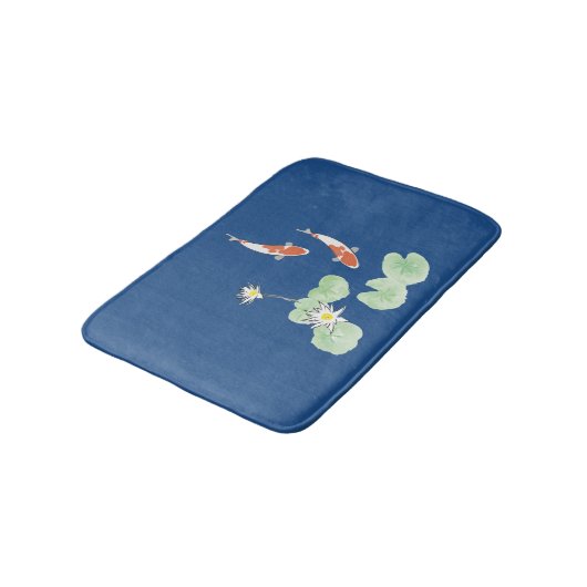 Koi Pond Blue Bath Mat (Gekanteld)