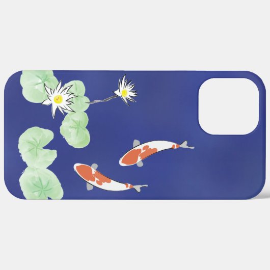 Koi Pond Blue iPhone 12 Pro Max Hoesje (Achterkant / Rechts)