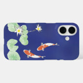 Koi Pond Blue iPhone 16 Nauwelijks daar Hoesje (Achterkant (horizontaal))