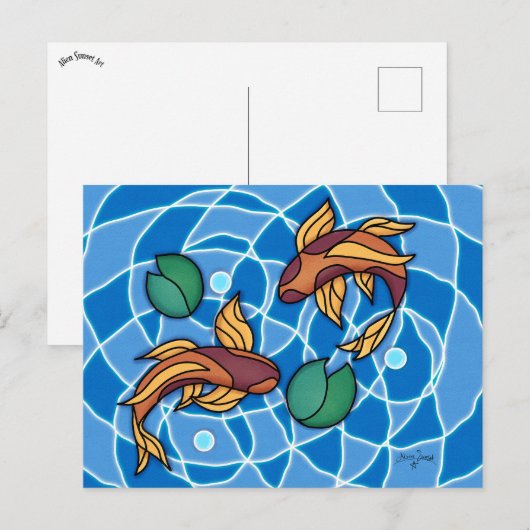 Koi Pond Briefkaart (Voorkant / Achterkant)