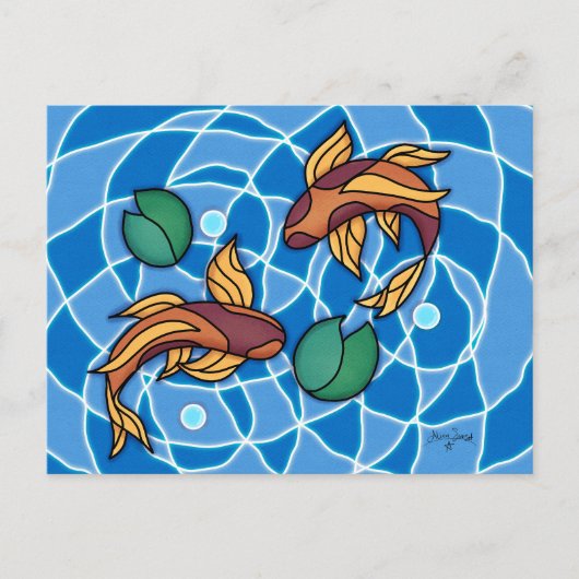 Koi Pond Briefkaart (Voorkant)