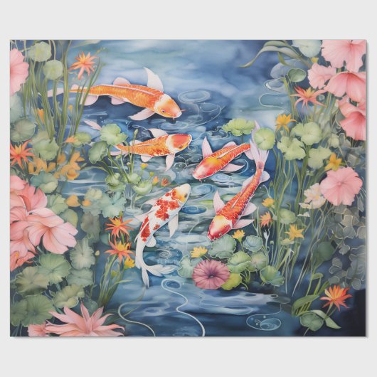 Koi Pond Cadeaupapier (Vlak)