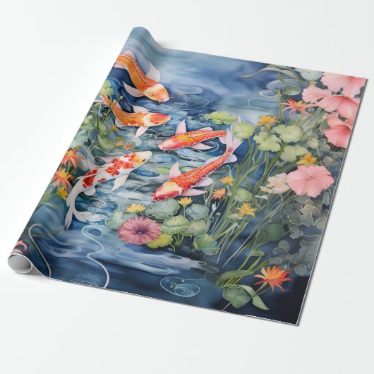 Koi Pond Cadeaupapier (Uitgerold)