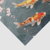 Koi Pond Cherry Blossom Serenity Tissuepapier (Detail)