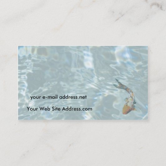 Koi Pond Clear Water Visitekaartje (Achterkant)